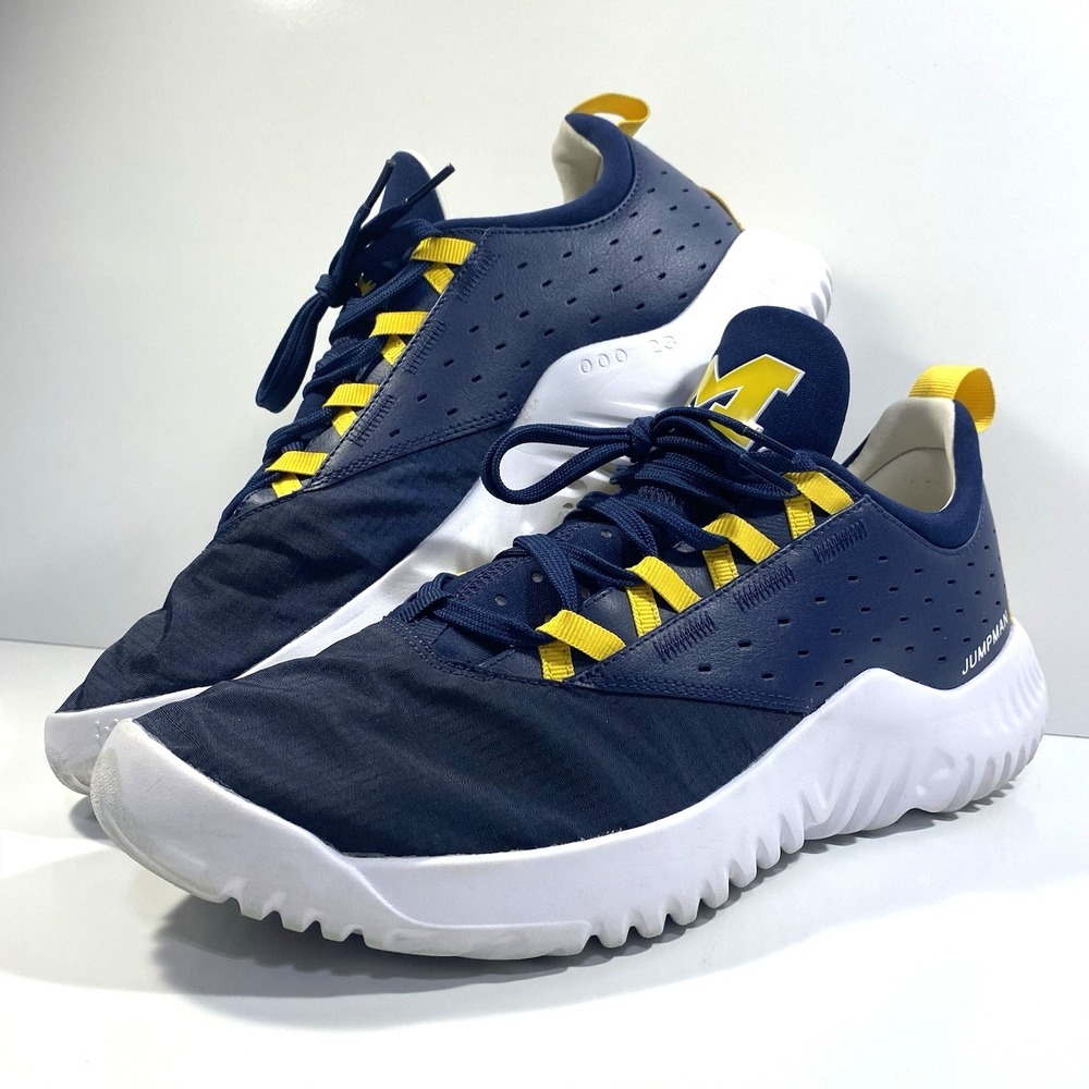 Nike Mens Sz 12 Jordan Proto-Lyte Michigan Wolverines Navy Amarillo Promotional